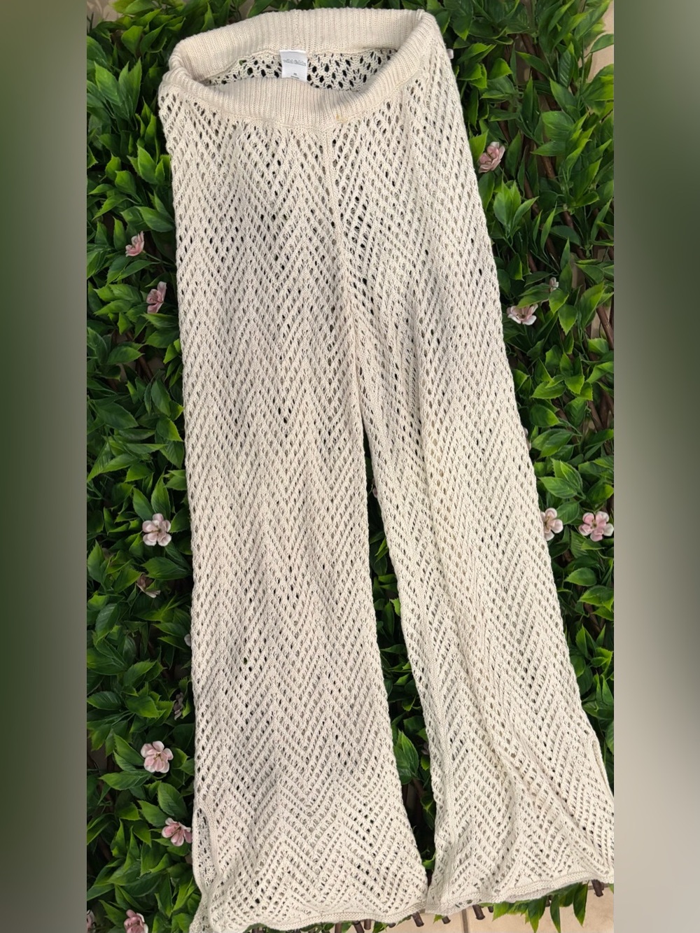 wild fable Crochet Wide-Leg Pants in Cream